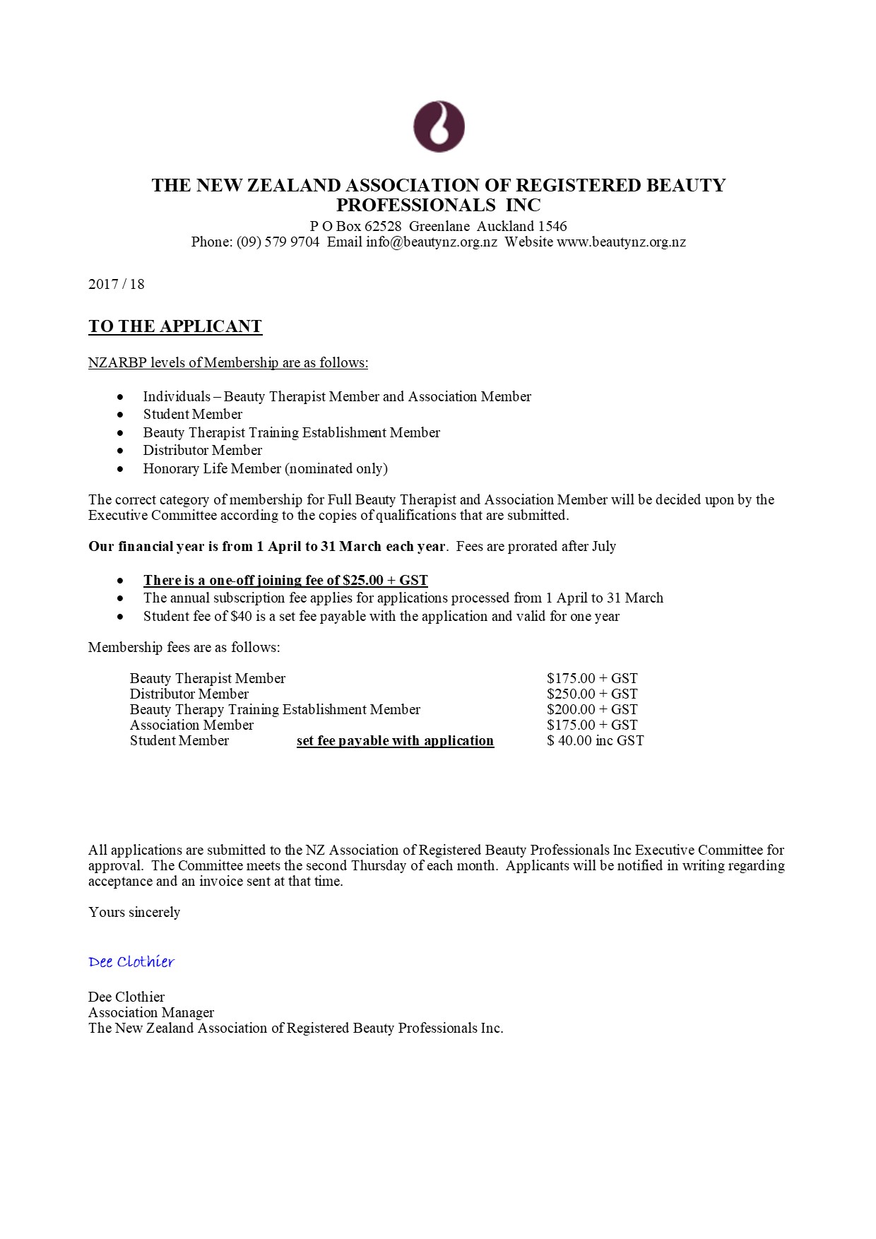 Fees and General Information